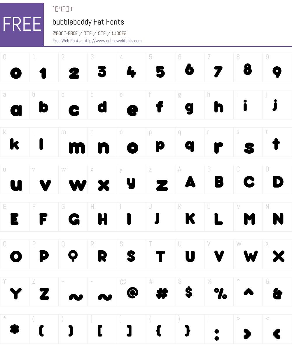 bubbleboddy Font Screenshots