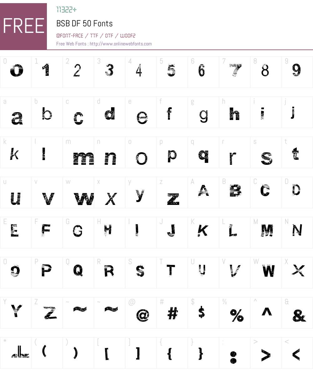 BSB DF 50 Font Screenshots
