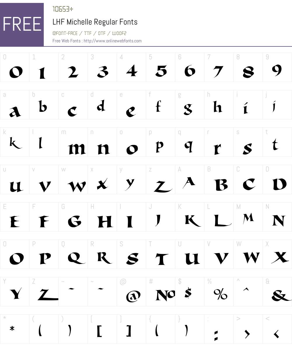 LHF Michelle Regular Font Screenshots