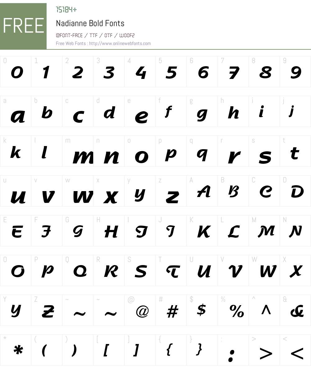 Nadianne Font Screenshots