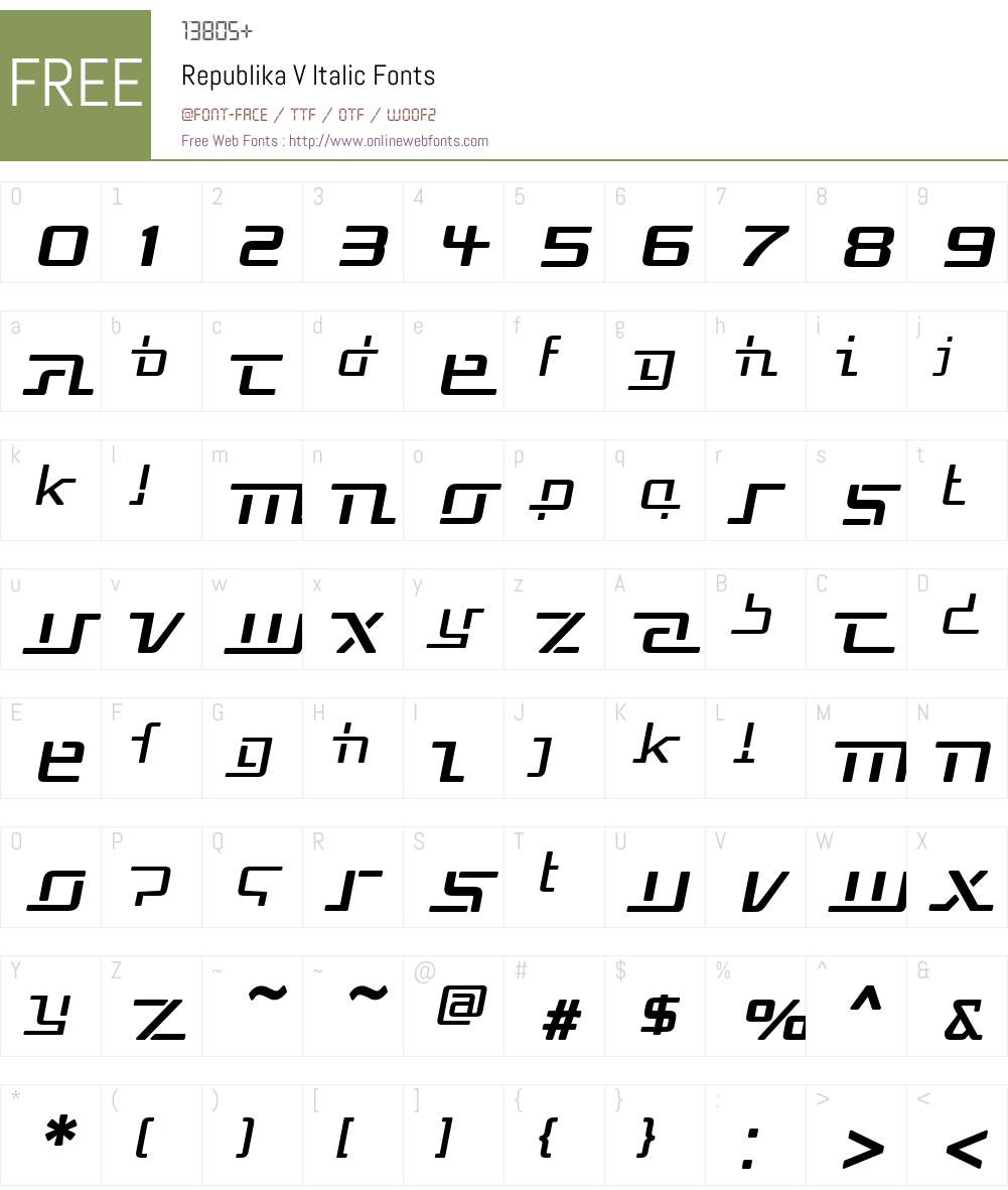 Republika V Font Screenshots