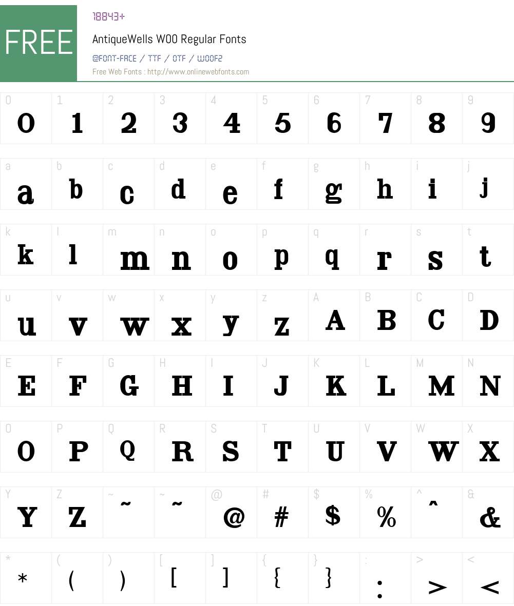 AntiqueWellsW00-Regular Font Screenshots