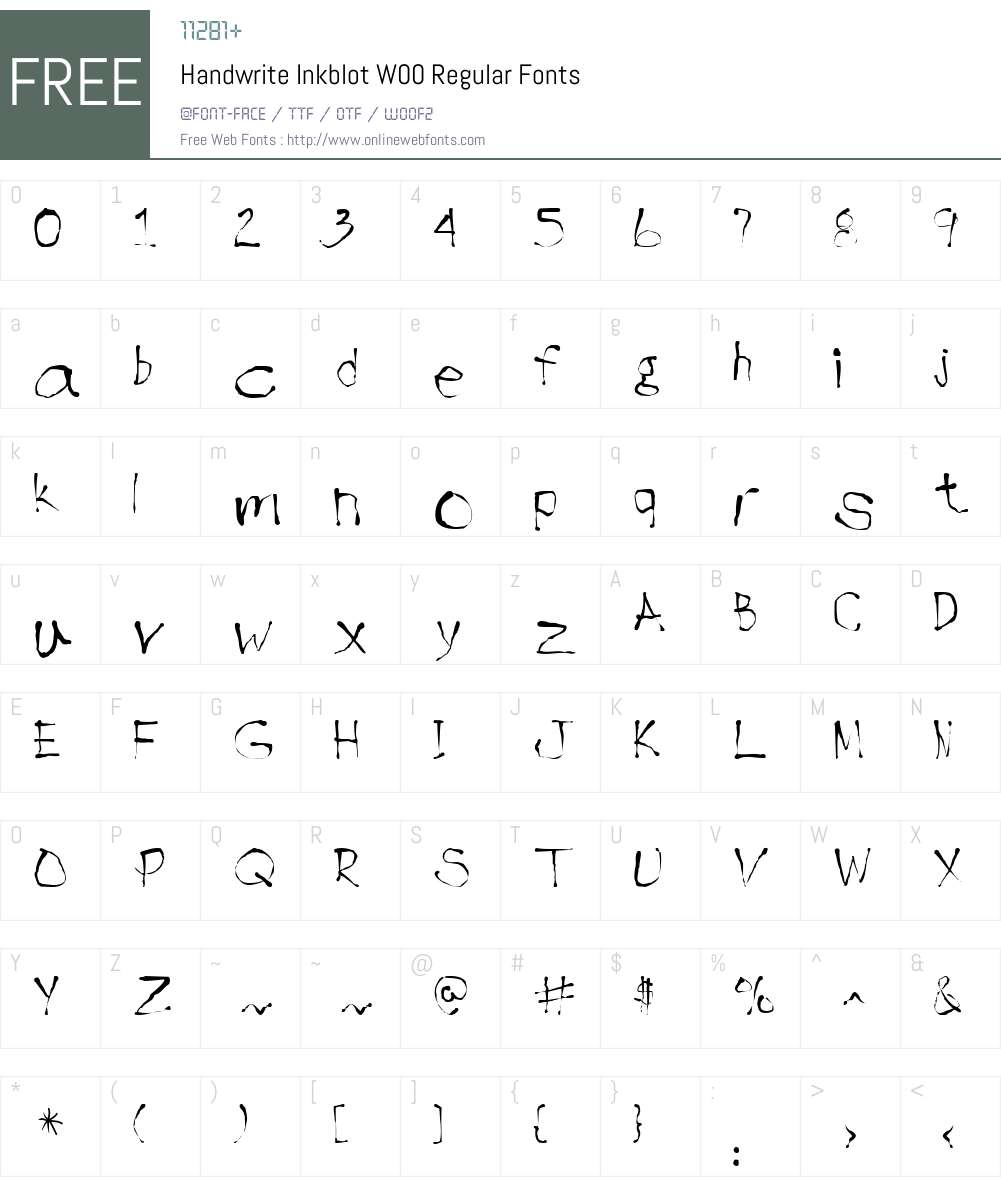 Handwrite Inkblot Font Screenshots