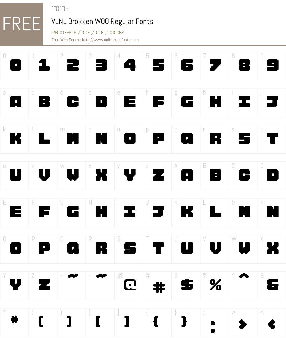 VLNL Brokken Font Screenshots