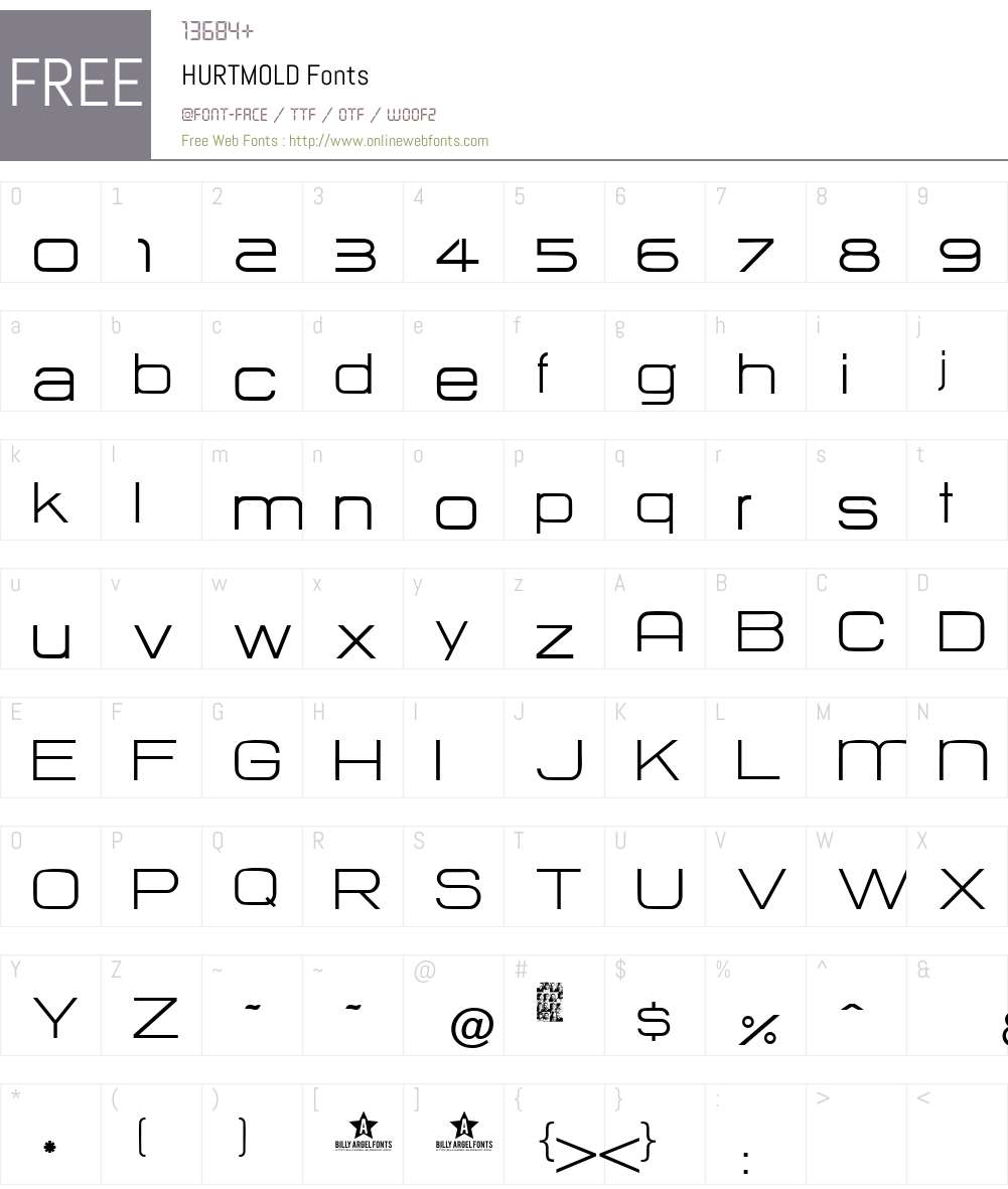 HURTMOLD Font Screenshots