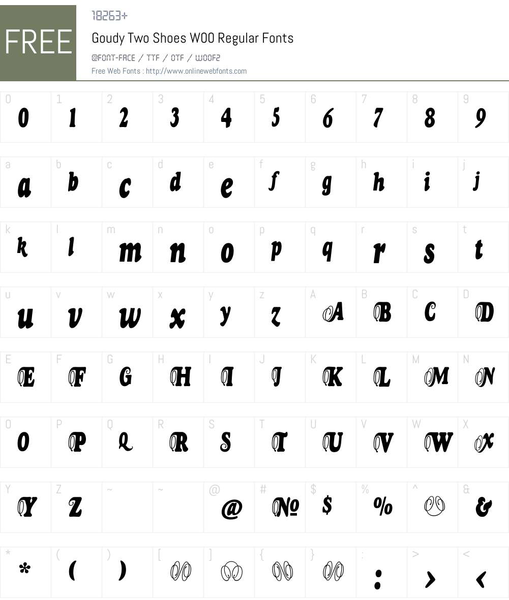 GoudyTwoShoesW00-Regular Font Screenshots