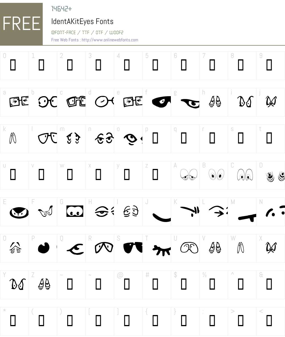 IdentAKitEyes Font Screenshots