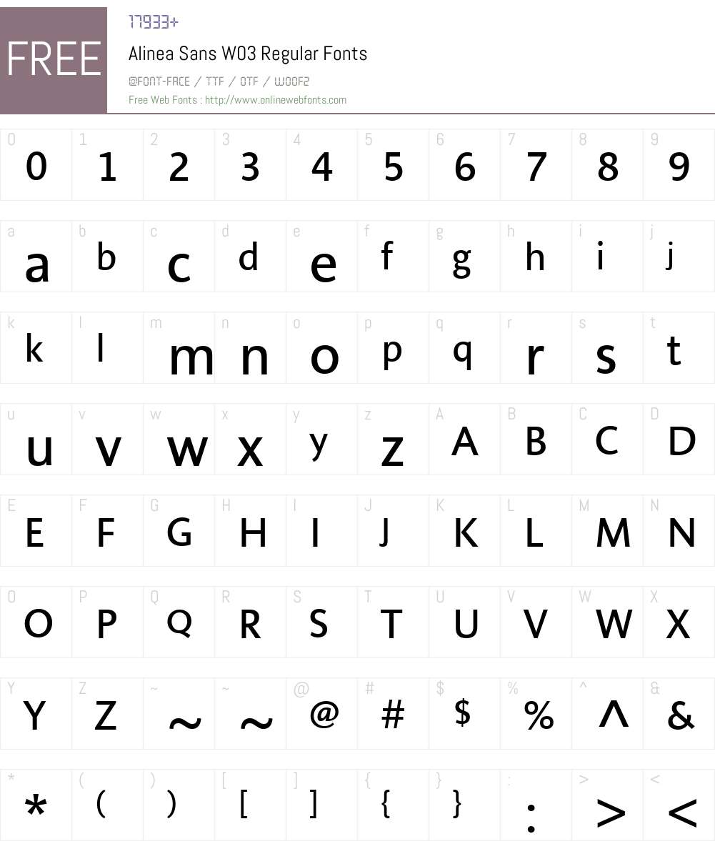 Alinea Sans Font Screenshots