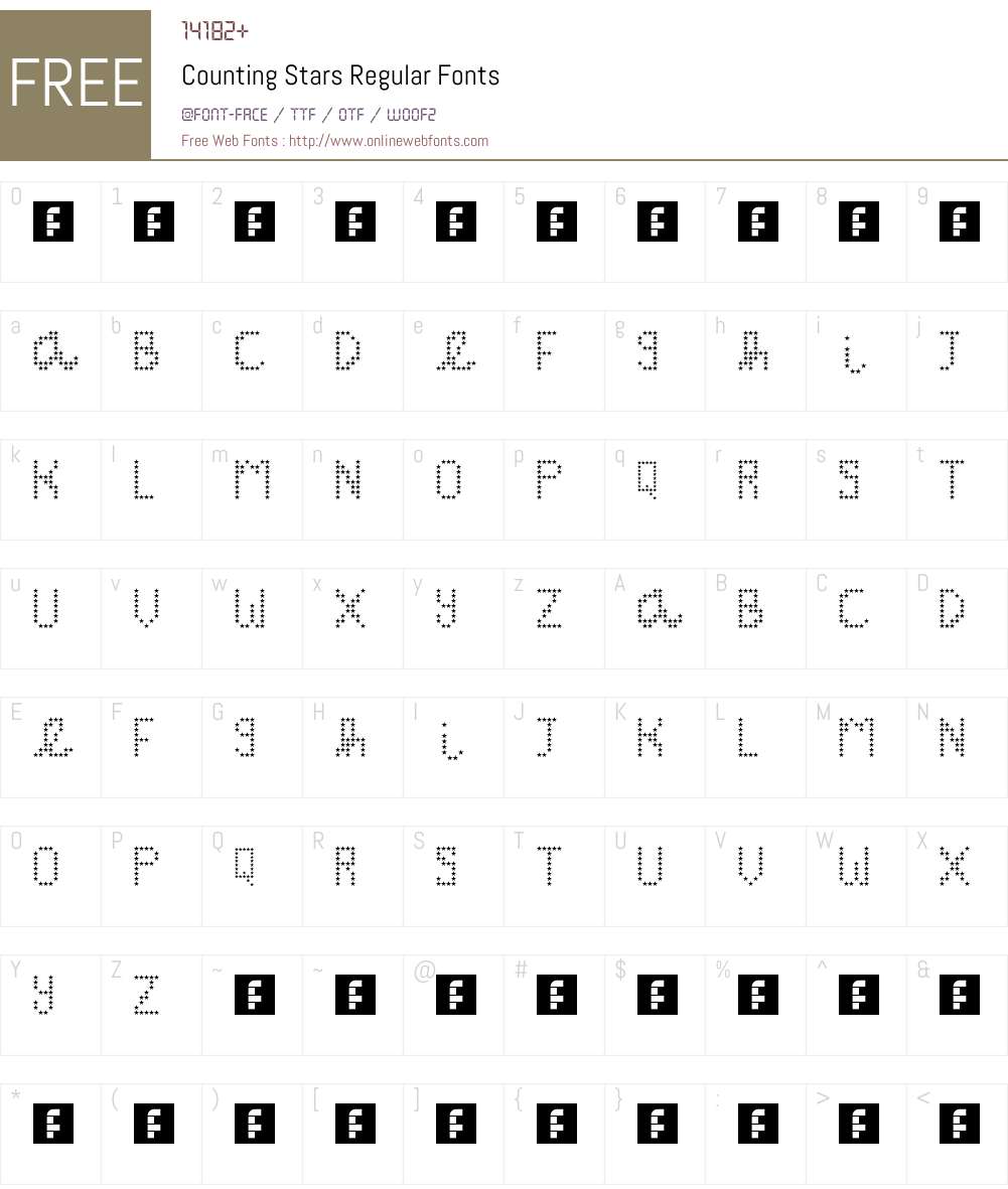 Counting Stars Font Screenshots
