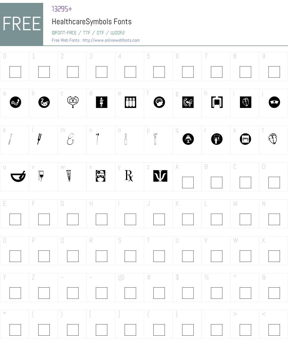 HealthcareSymbols Font Screenshots
