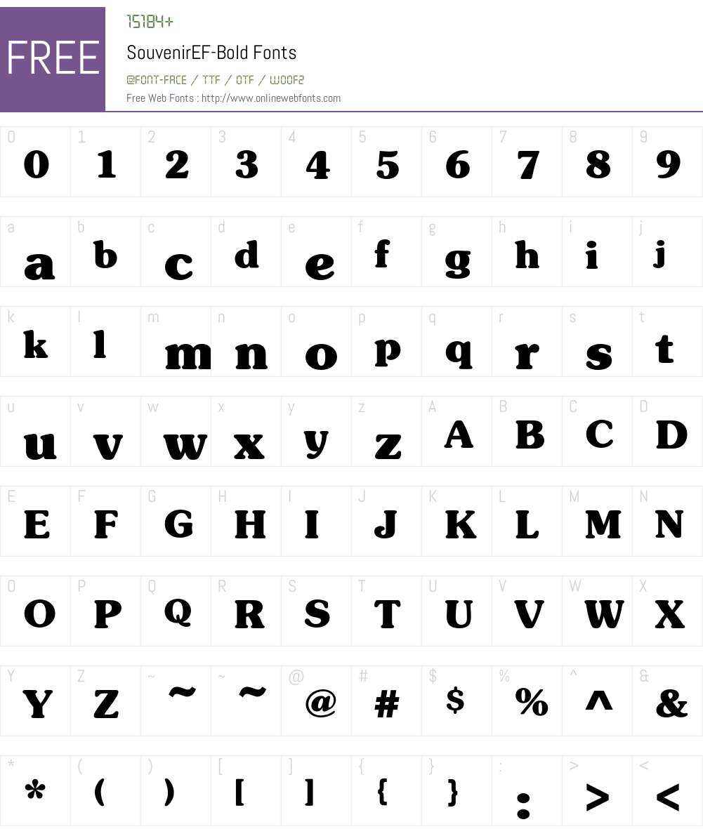 SouvenirEF-Bold Font Screenshots