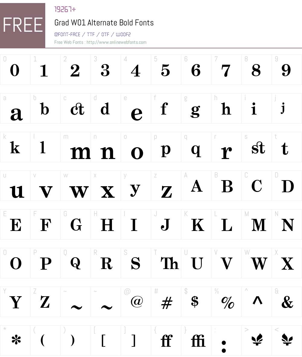 GradW01-AlternateBold Font Screenshots