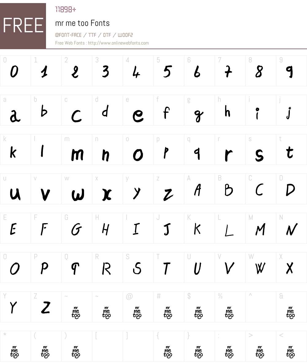 mr me too Font Screenshots