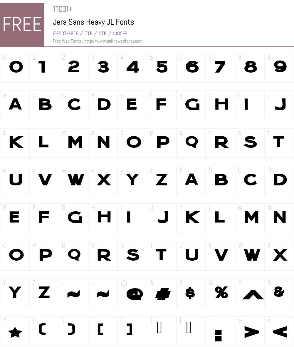 Jera Sans Heavy JL Font Screenshots