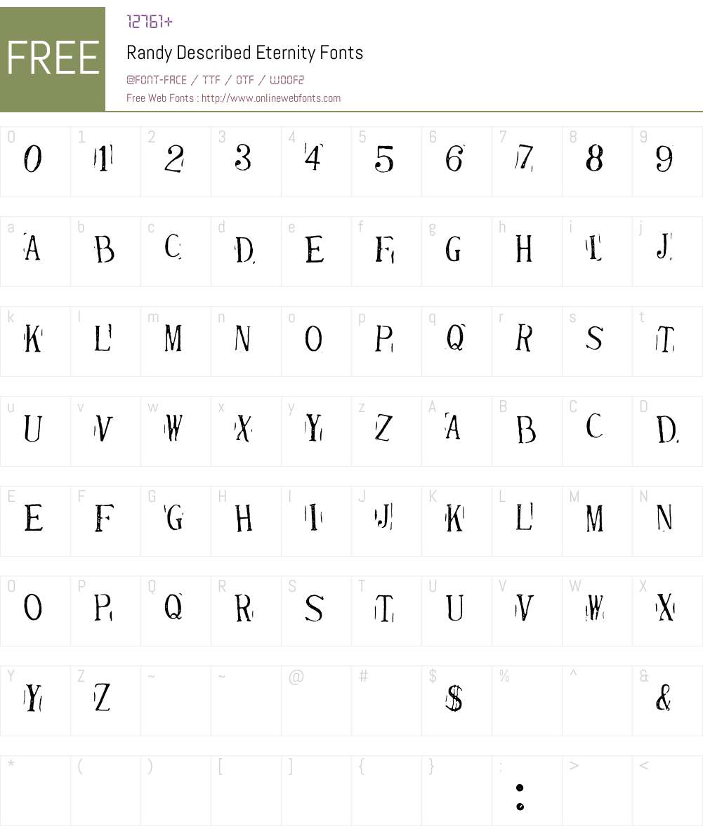Randy Described Eternity Font Screenshots