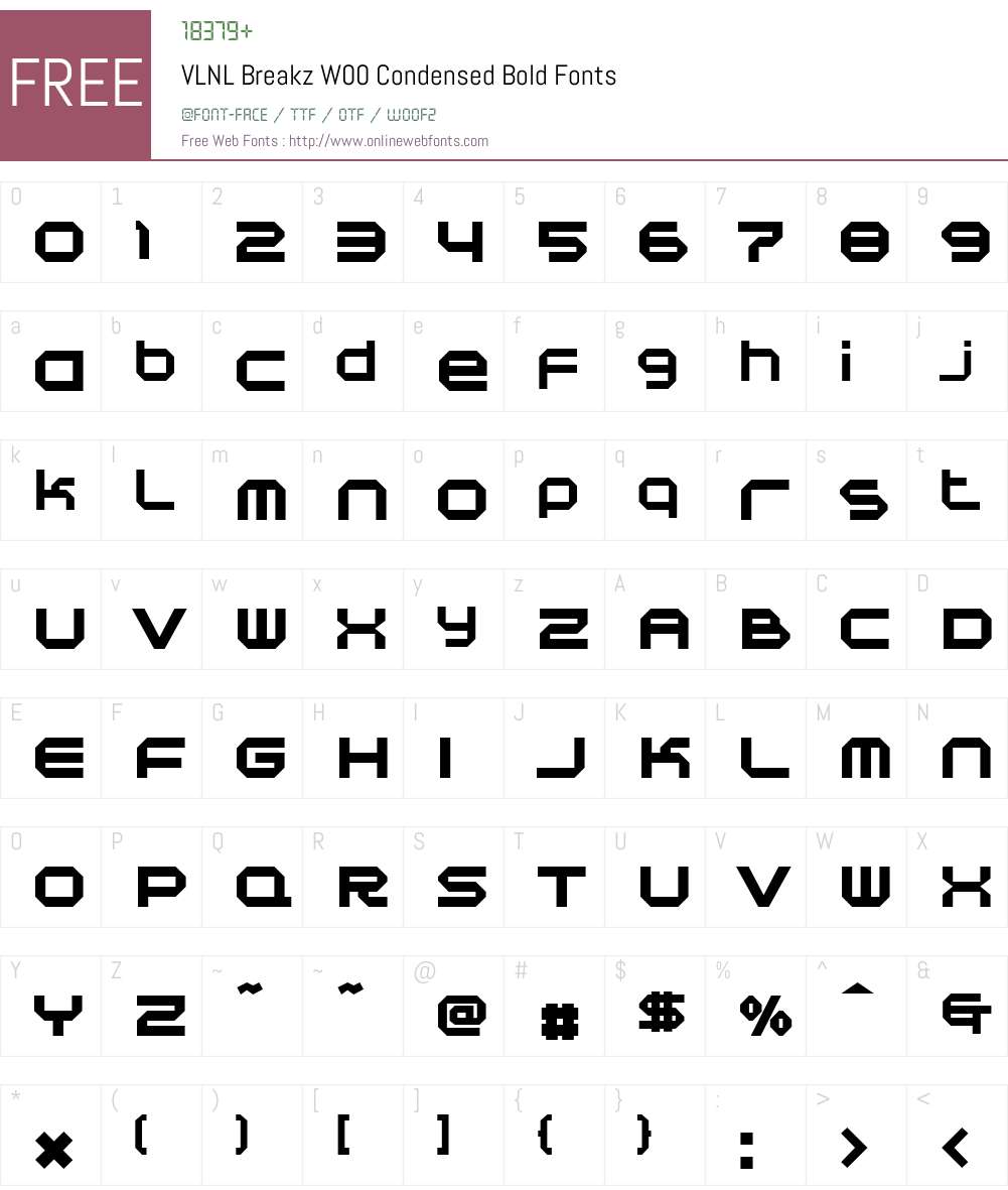 VLNL Breakz Font Screenshots