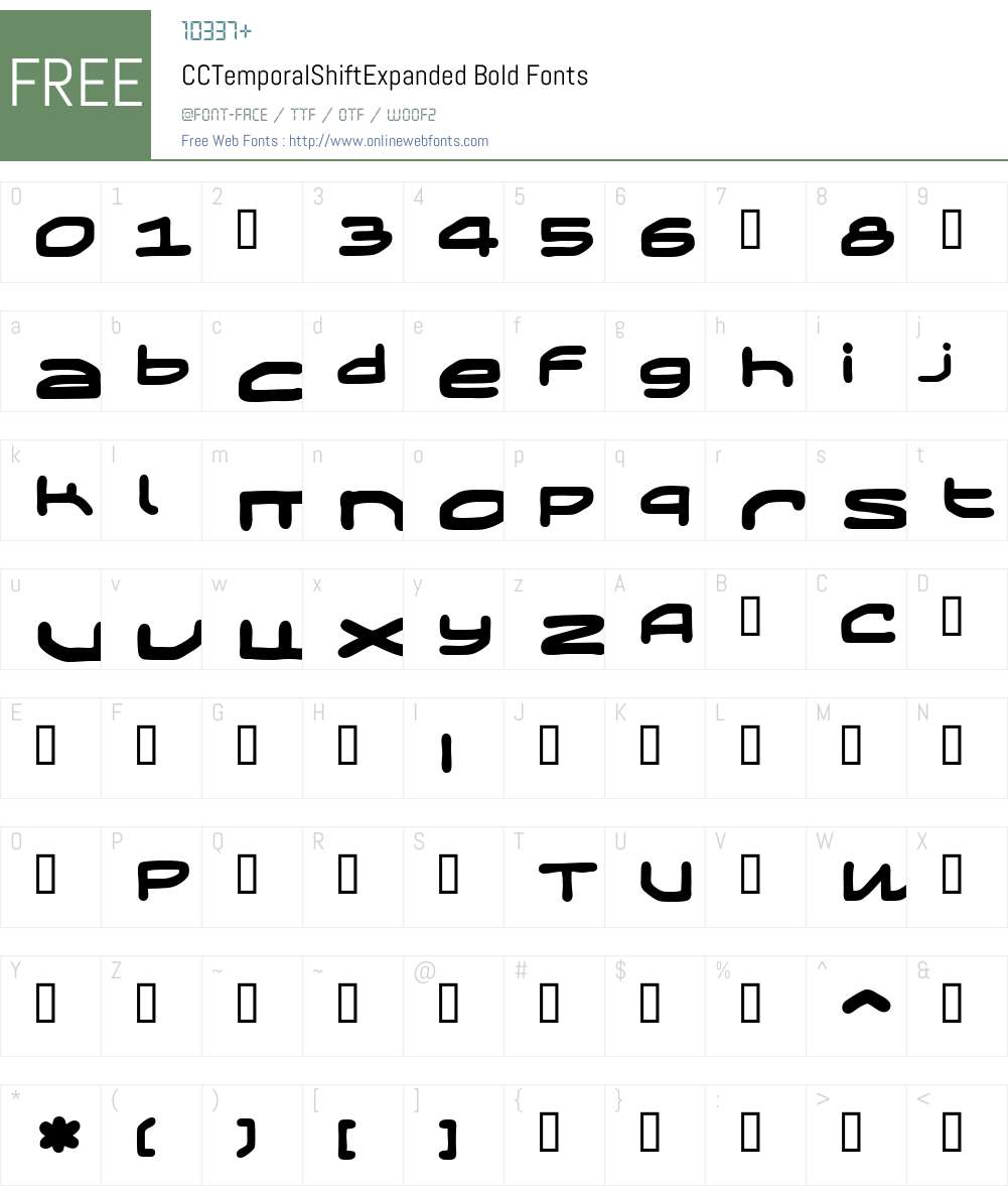 CCTemporalShiftExpanded-Bold Font Screenshots