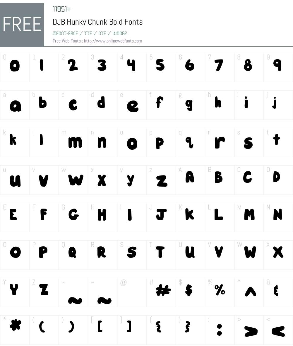 DJB Hunky Chunk Font Screenshots