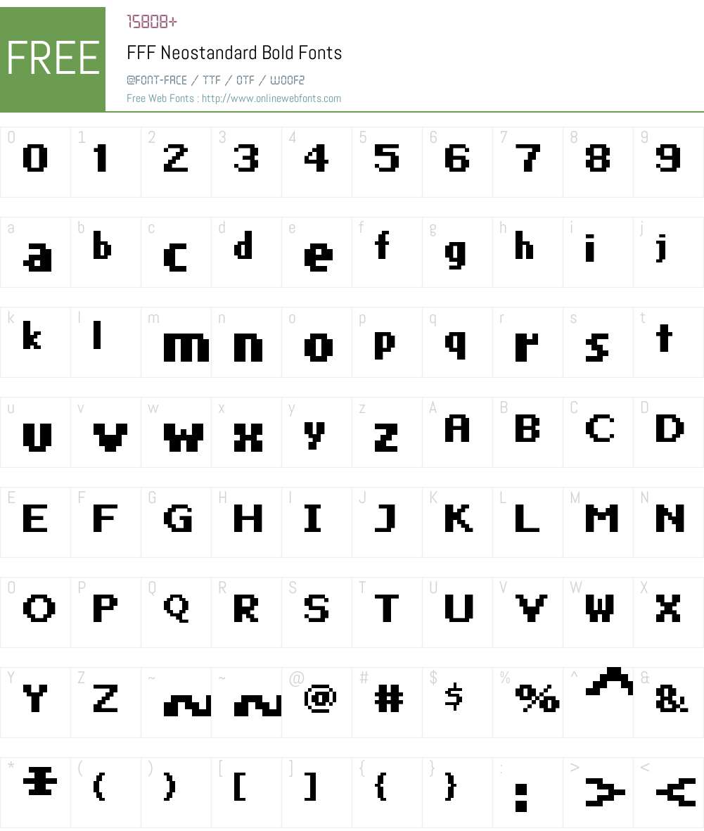 FFF Neostandard Bold Font Screenshots