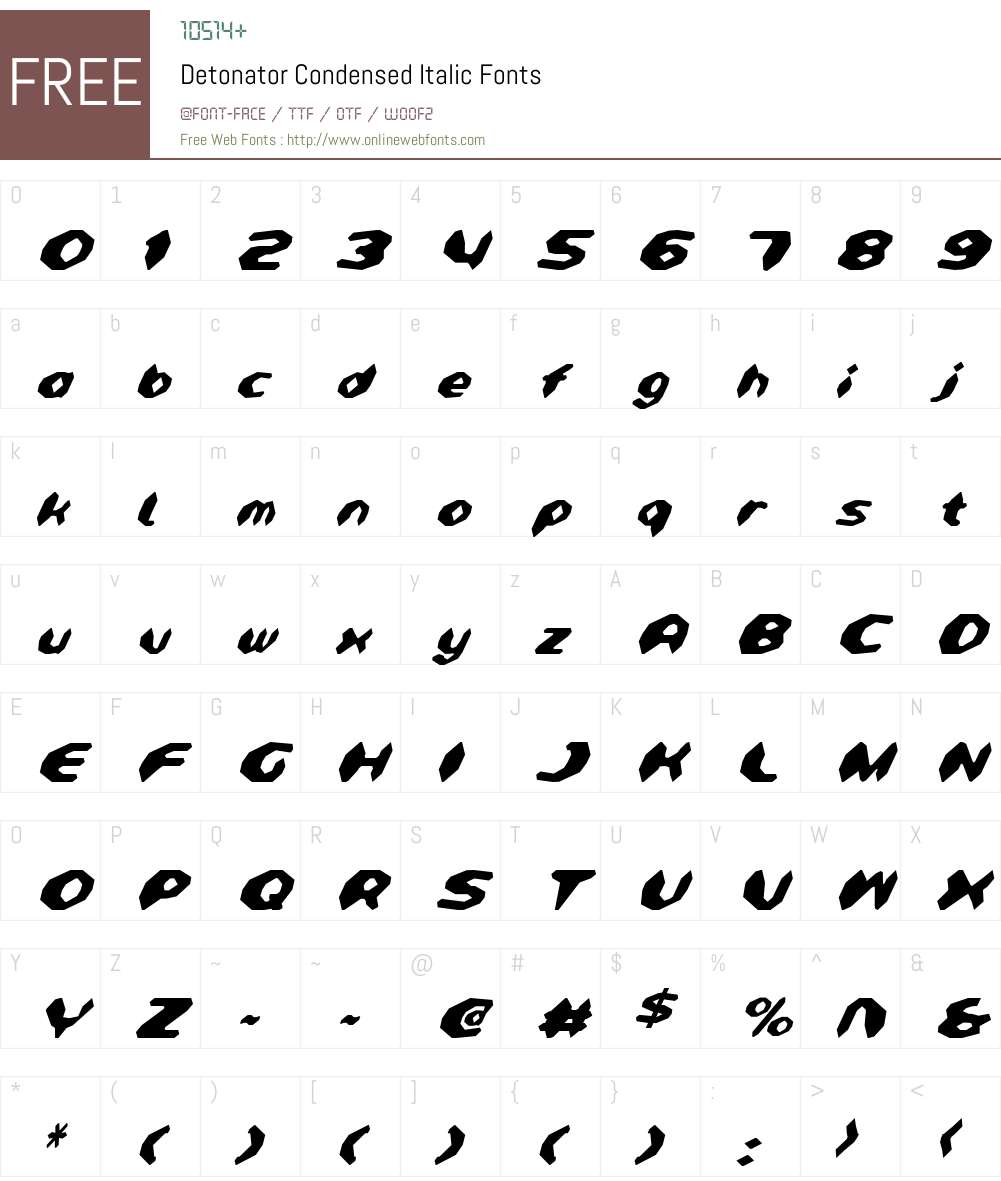 Detonator Condensed Italic Font Screenshots