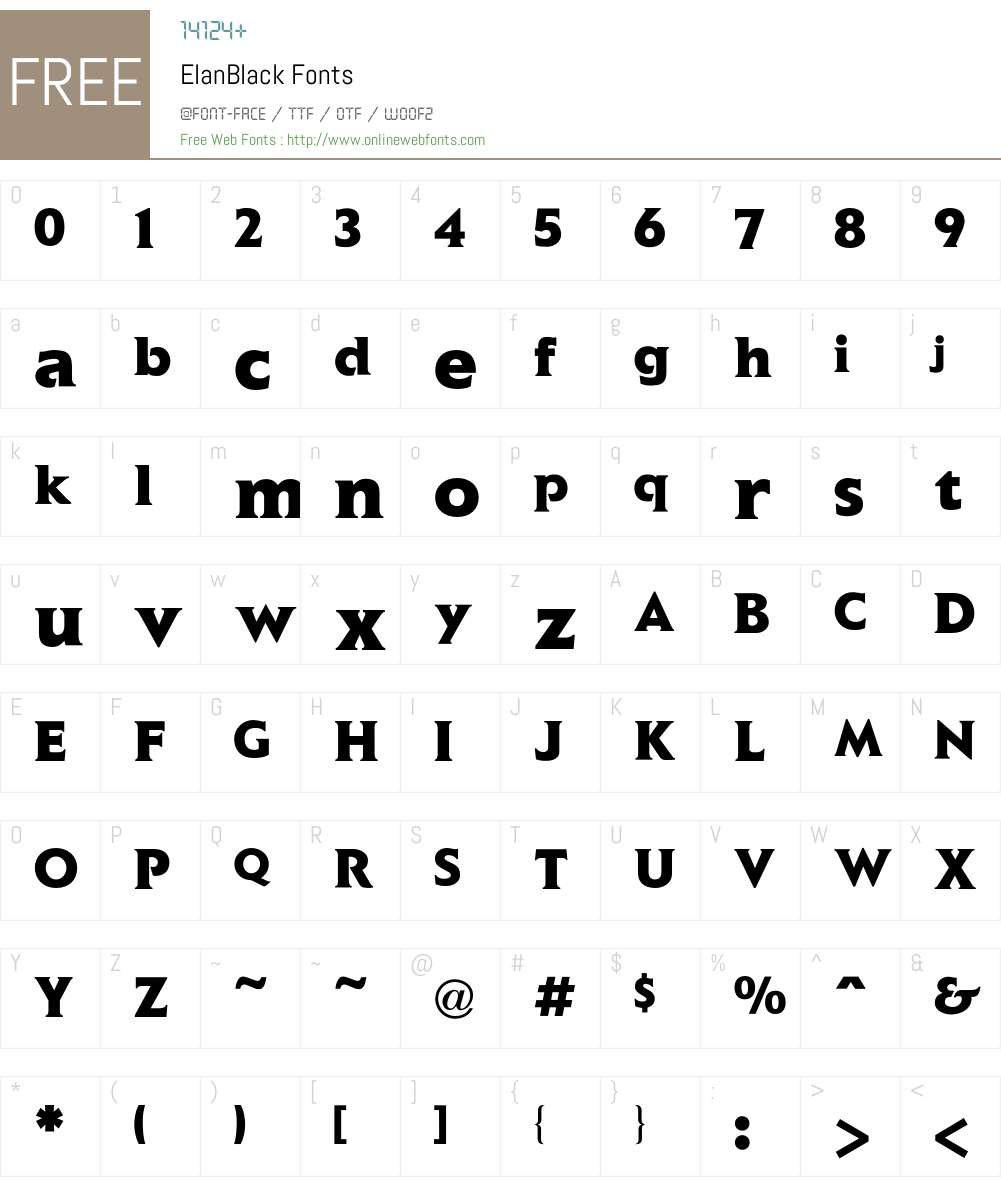 Elan Font Screenshots