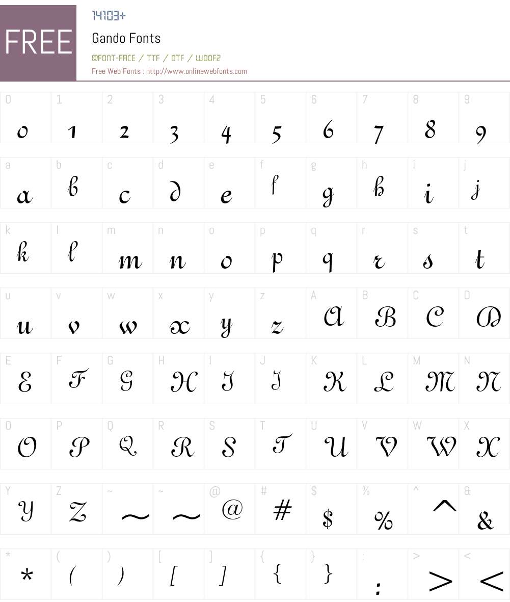 Gando Font Screenshots