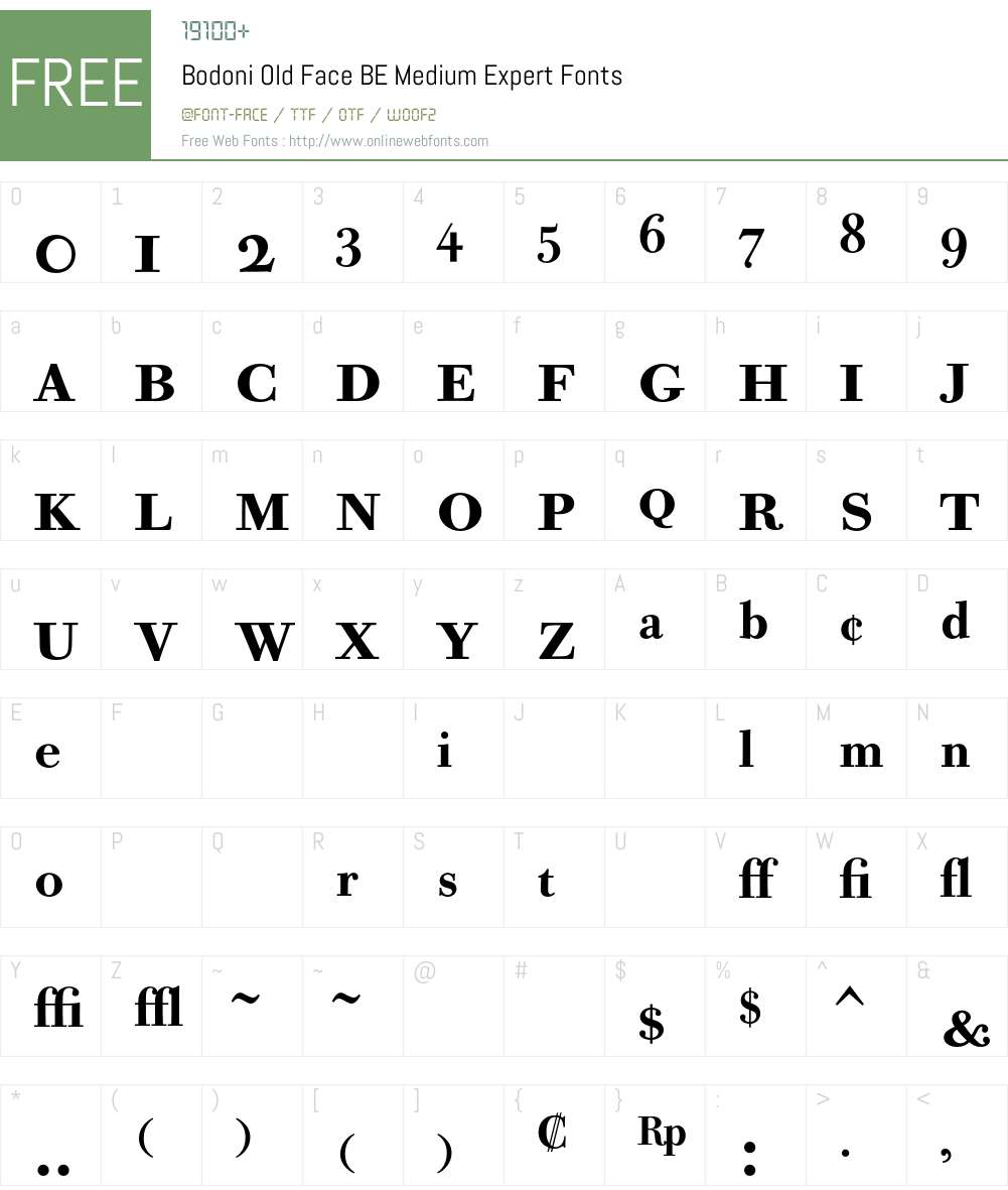 Bodoni Old Face BE Font Screenshots
