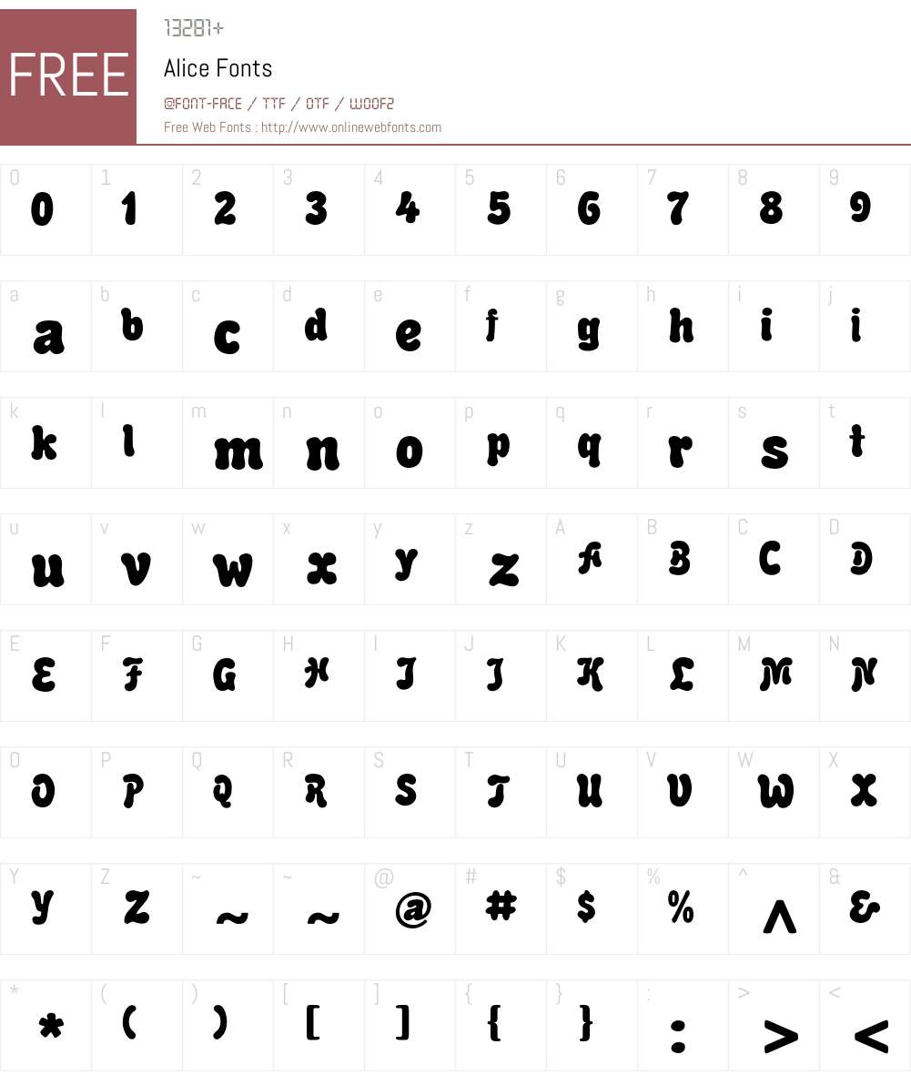 Alice Font Screenshots
