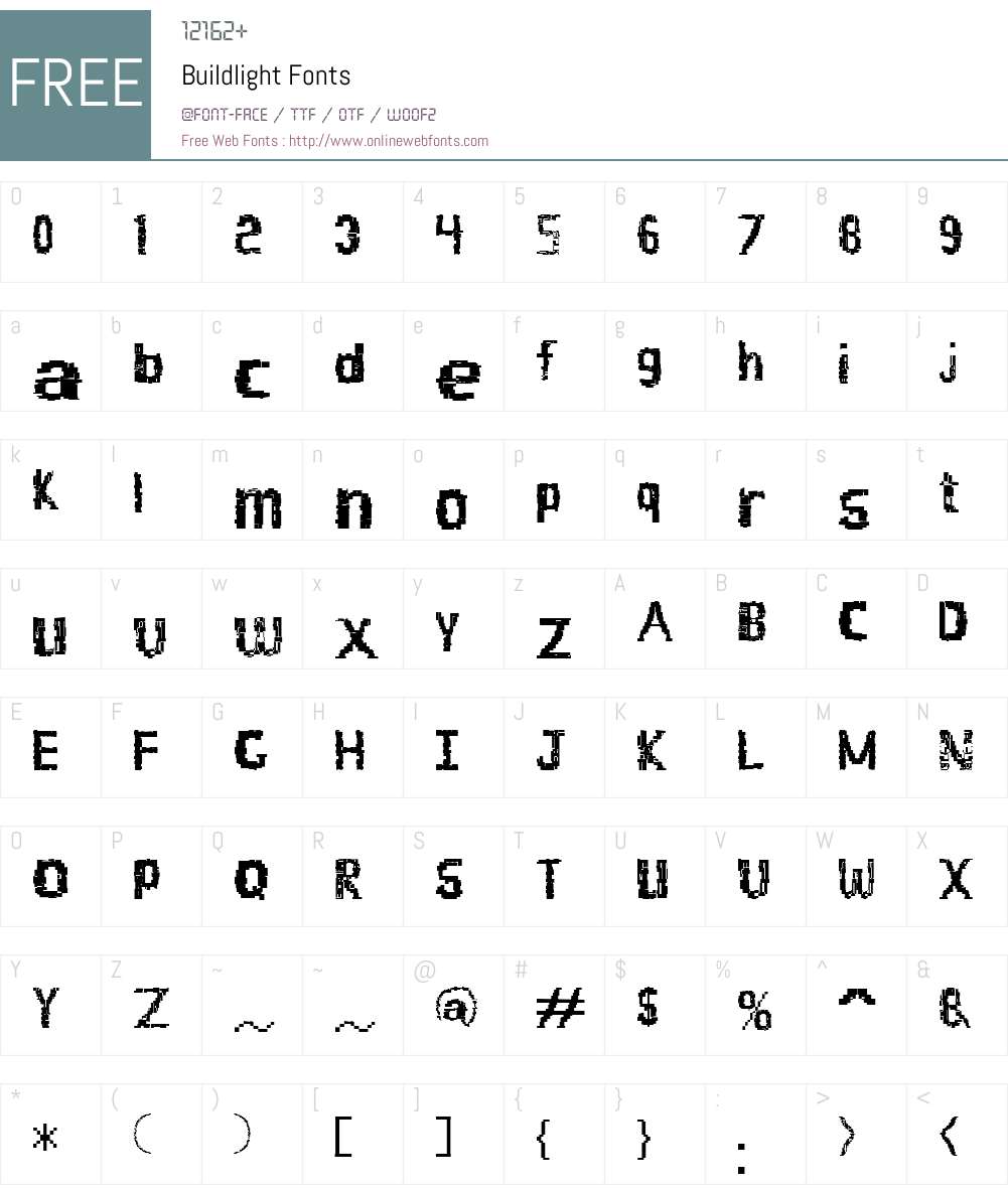 Buildlight Font Screenshots