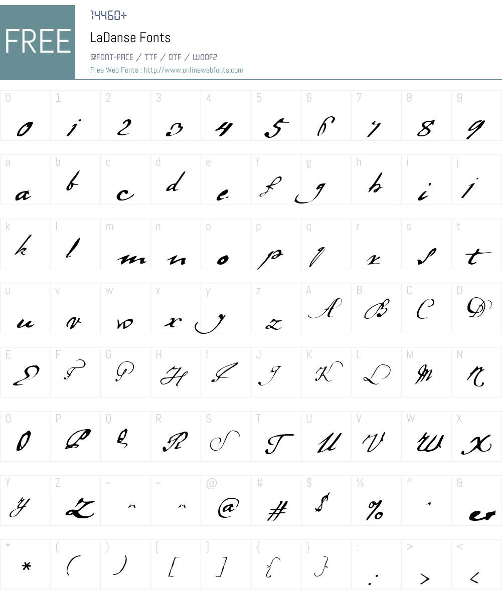 LaDanse Font Screenshots