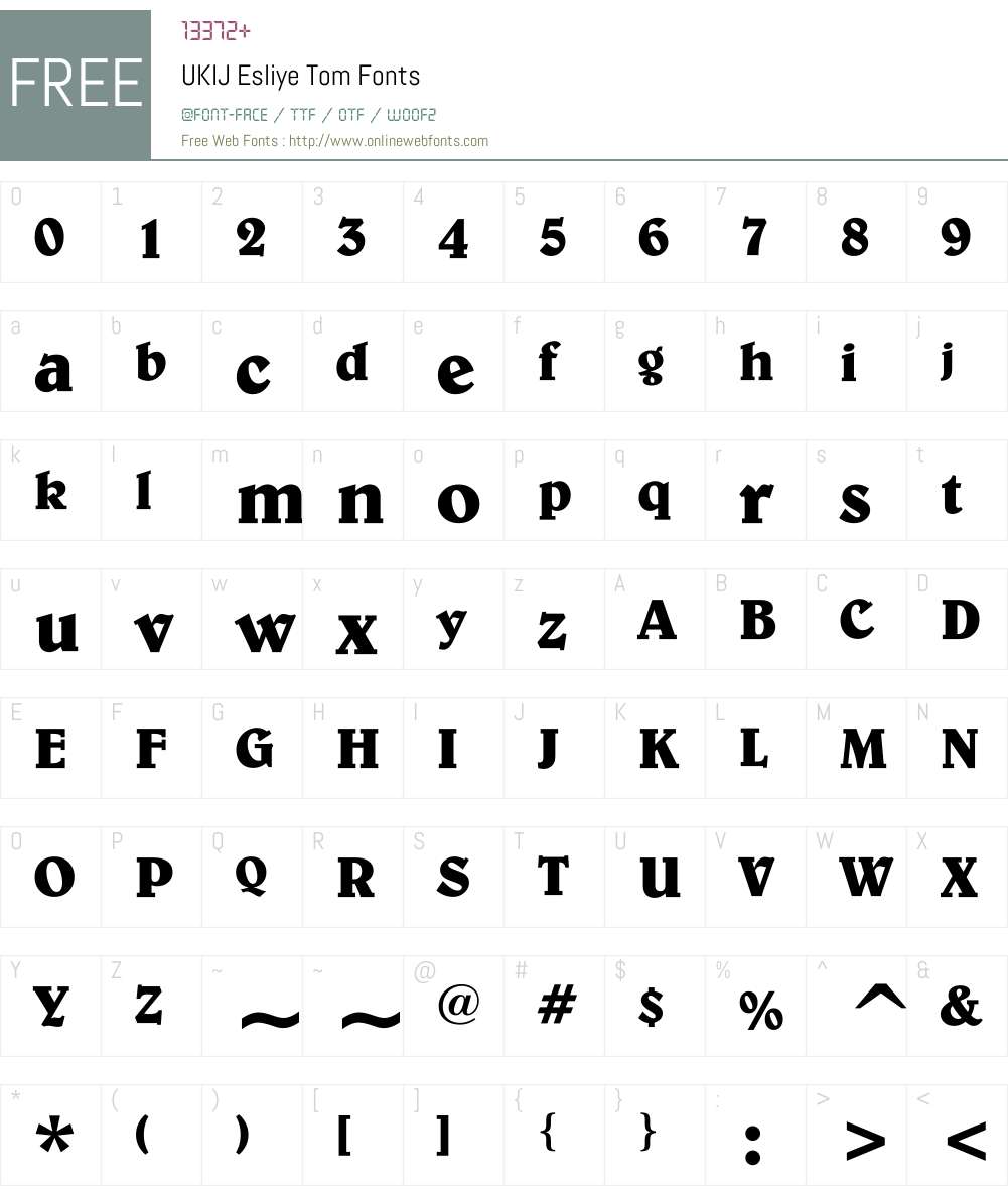 UKIJ Esliye Tom Font Screenshots