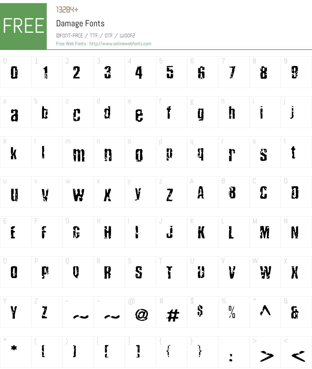 Damage Font Screenshots