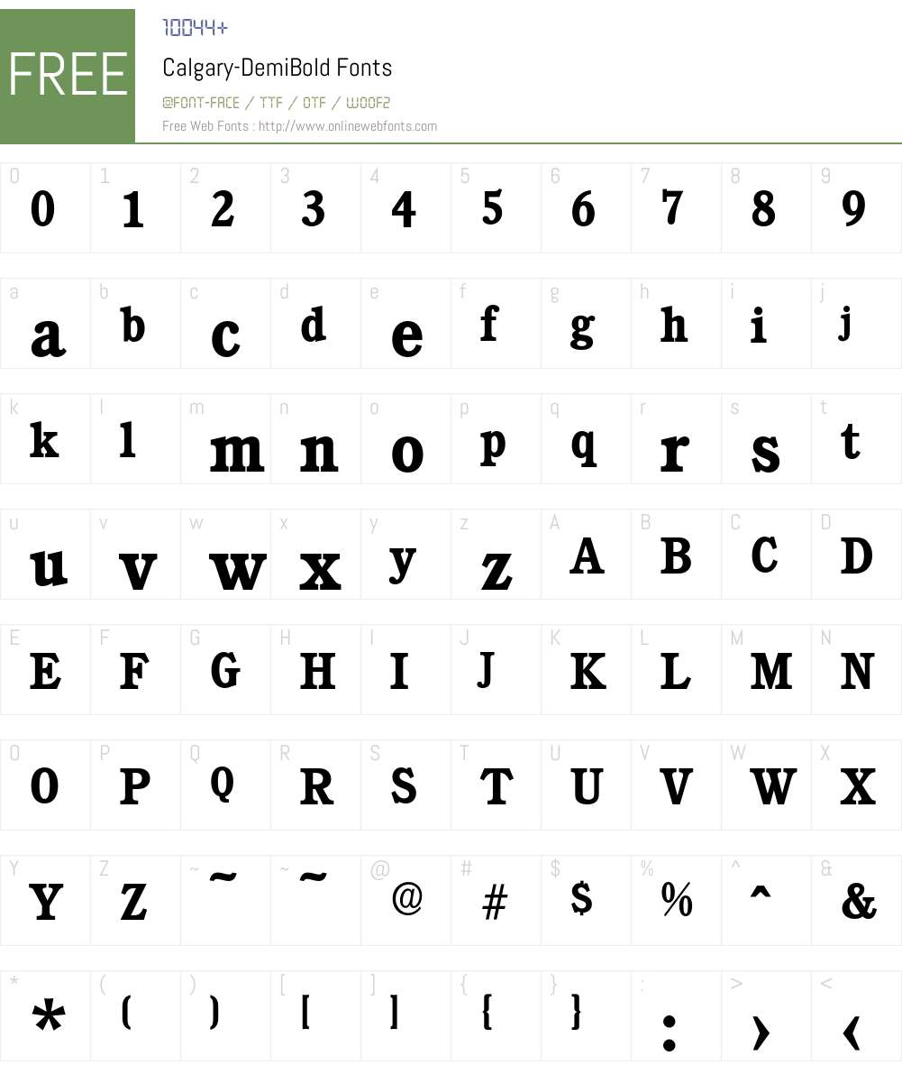 Calgary-DemiBold Font Screenshots
