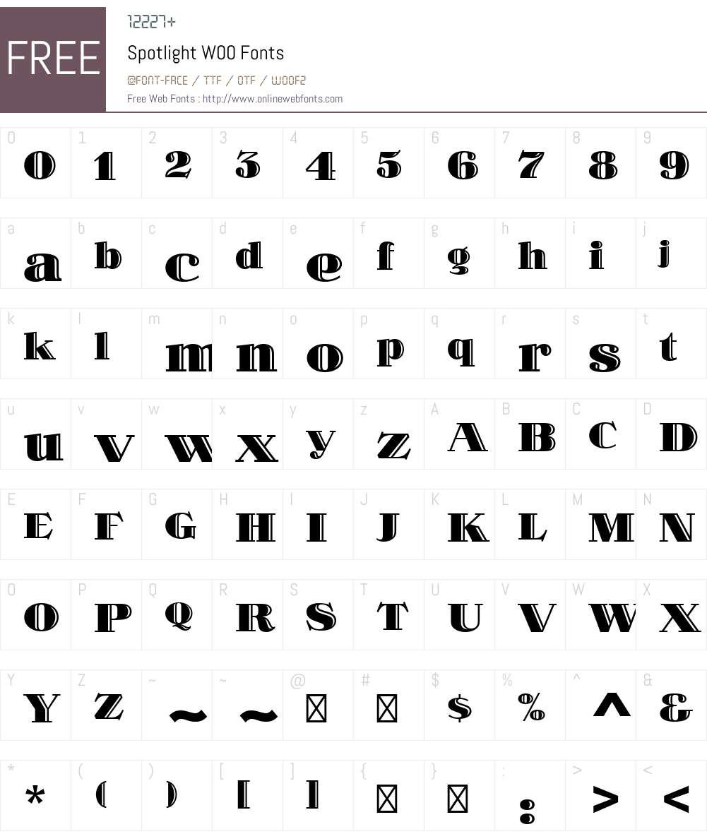 SpotlightW00 Font Screenshots