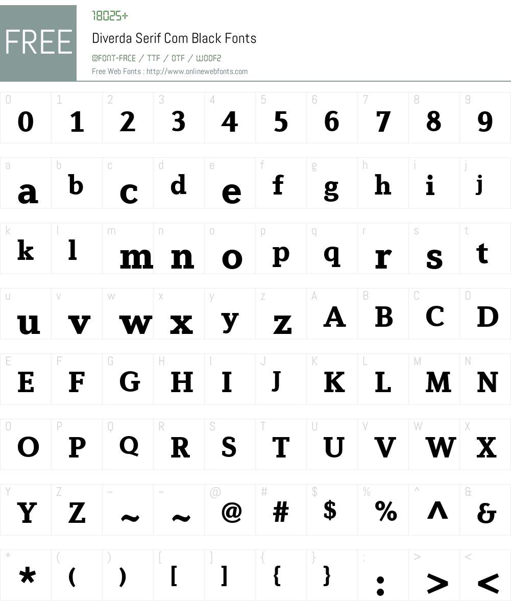 Diverda Serif Com Font Screenshots