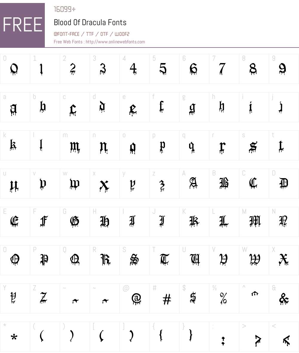 Blood Of Dracula Font Screenshots