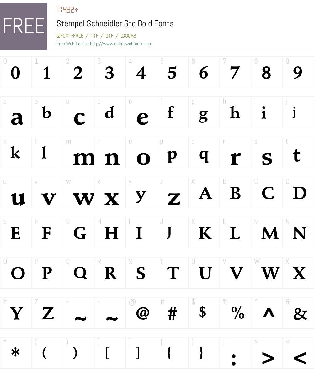 Stempel Schneidler Std Font Screenshots