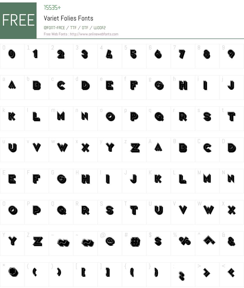 Variet Folies Font Screenshots