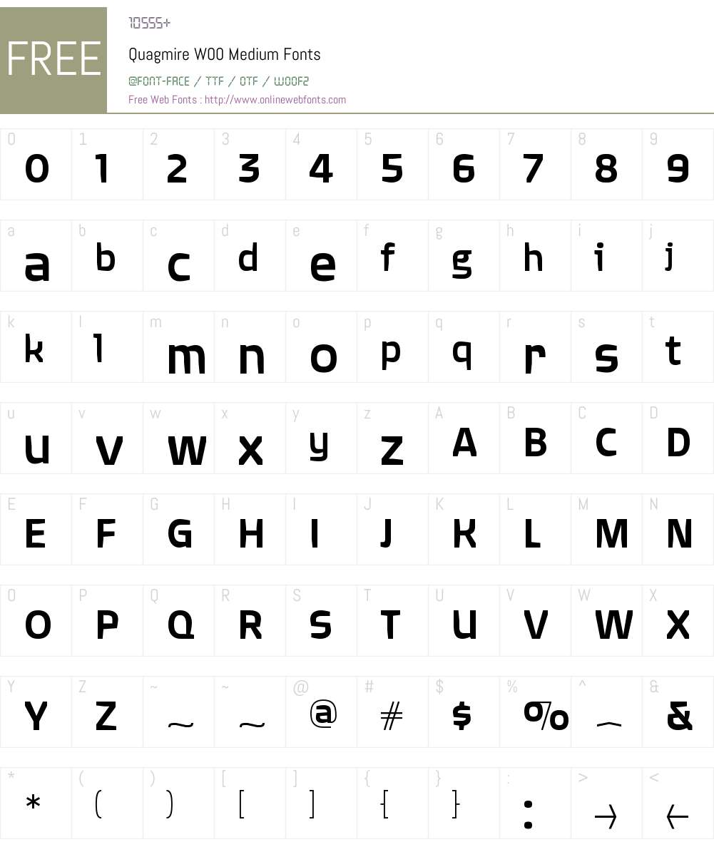 QuagmireW00-Medium Font Screenshots