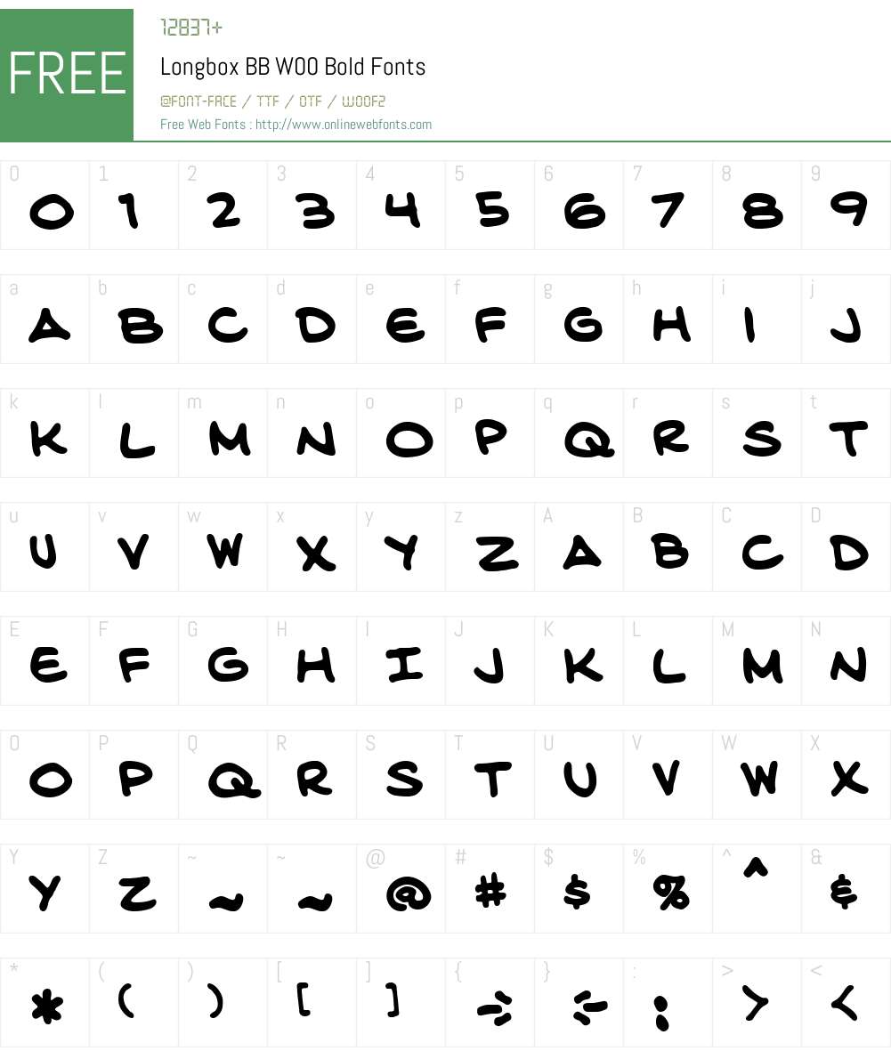 LongboxBBW00-Bold Font Screenshots