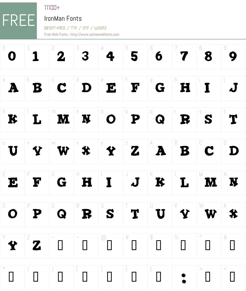 IronMan Font Screenshots