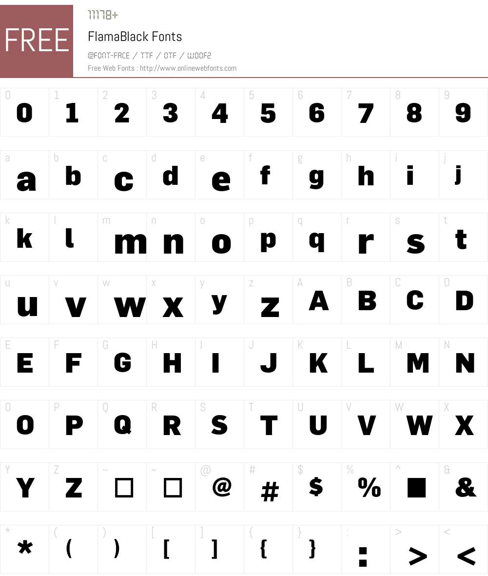 FlamaBlack Font Screenshots