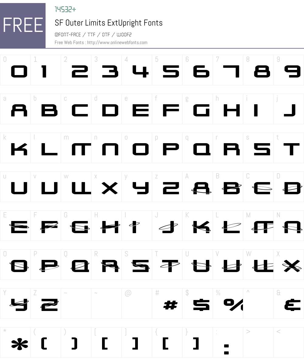 SF Outer Limits ExtUpright Font Screenshots