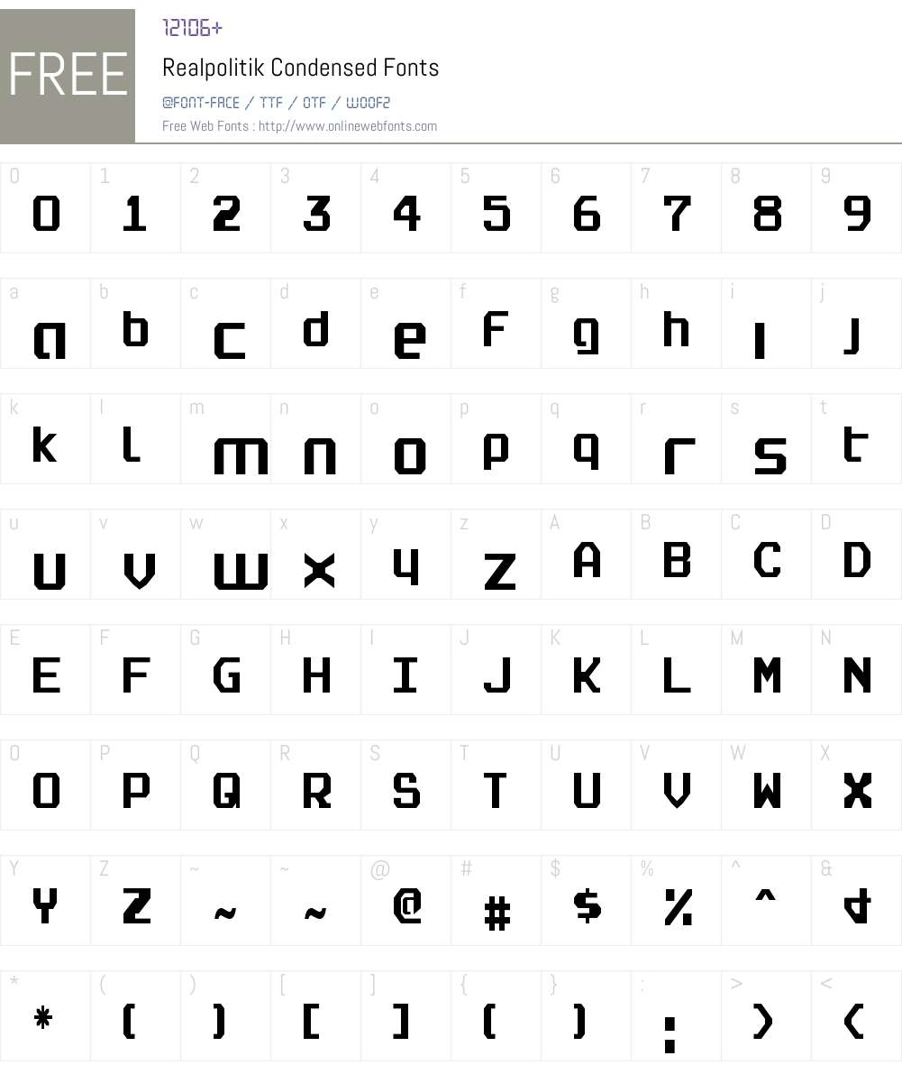Realpolitik Condensed Font Screenshots
