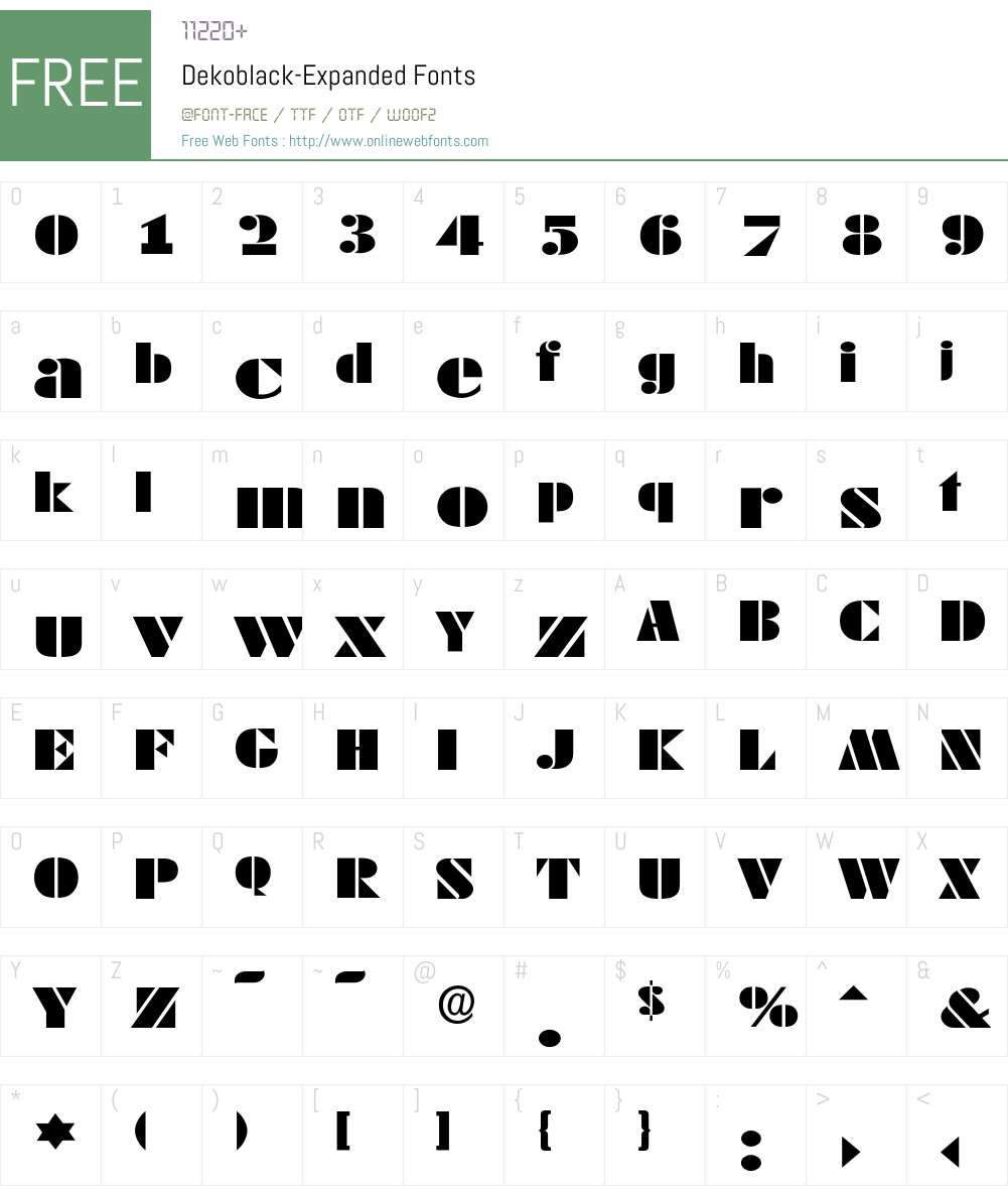 Dekoblack-Expanded Font Screenshots