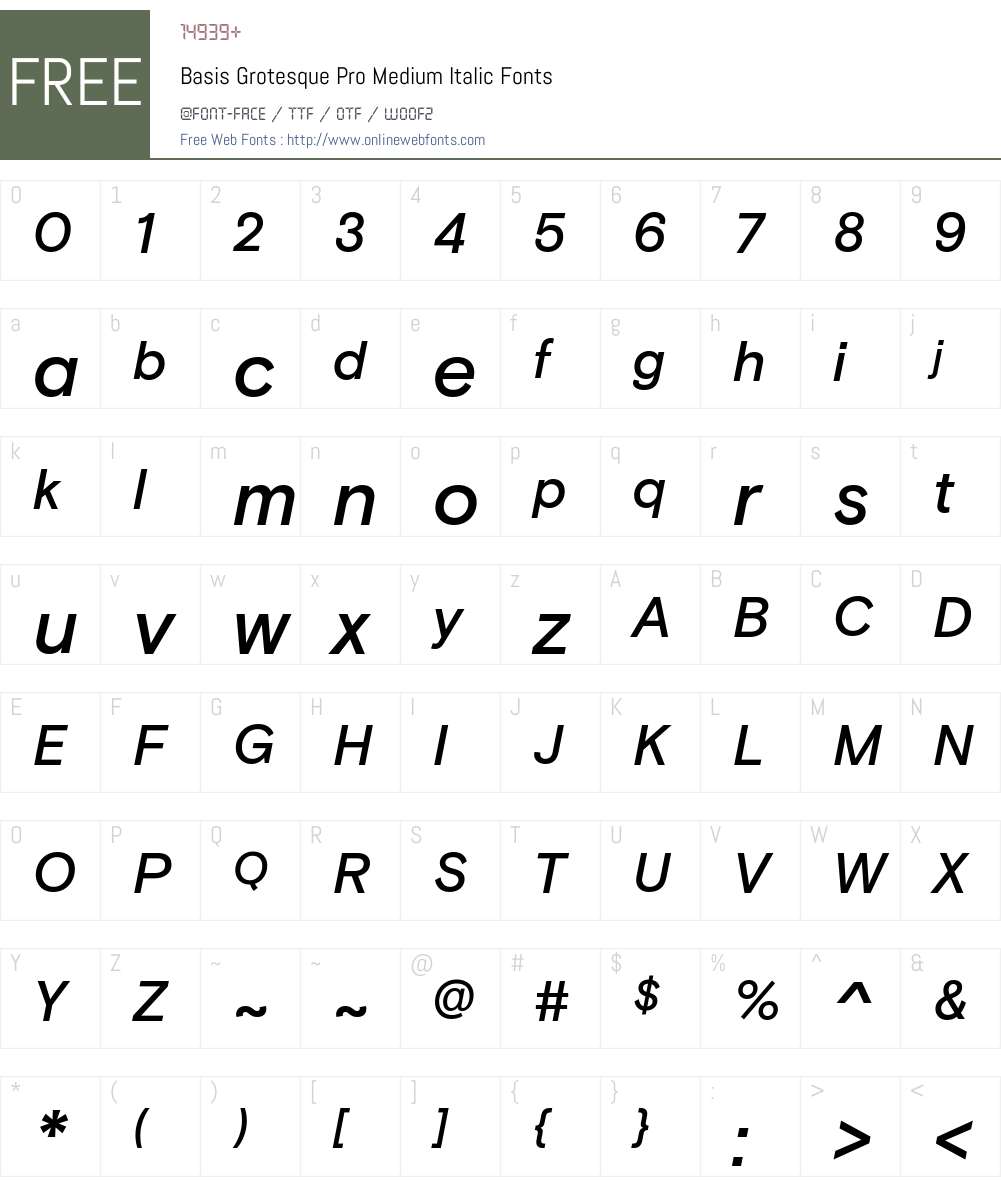 Basis Grotesque Pro Medium Font Screenshots