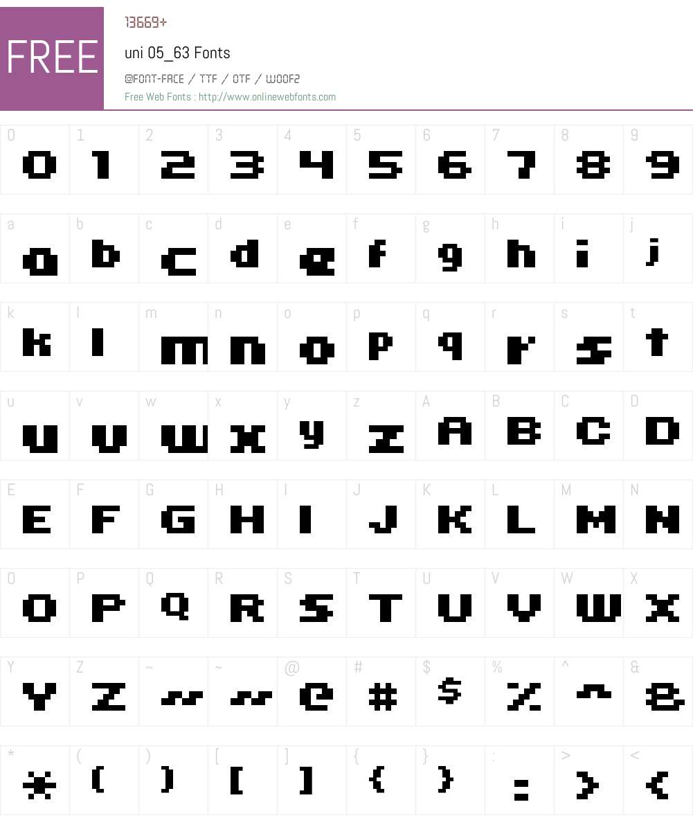 uni 05_63 Font Screenshots