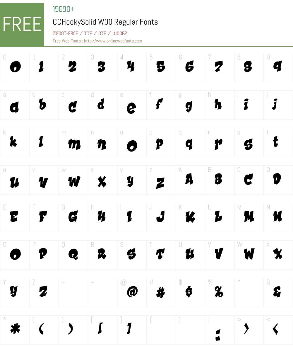CCHookySolidW00-Regular Font Screenshots