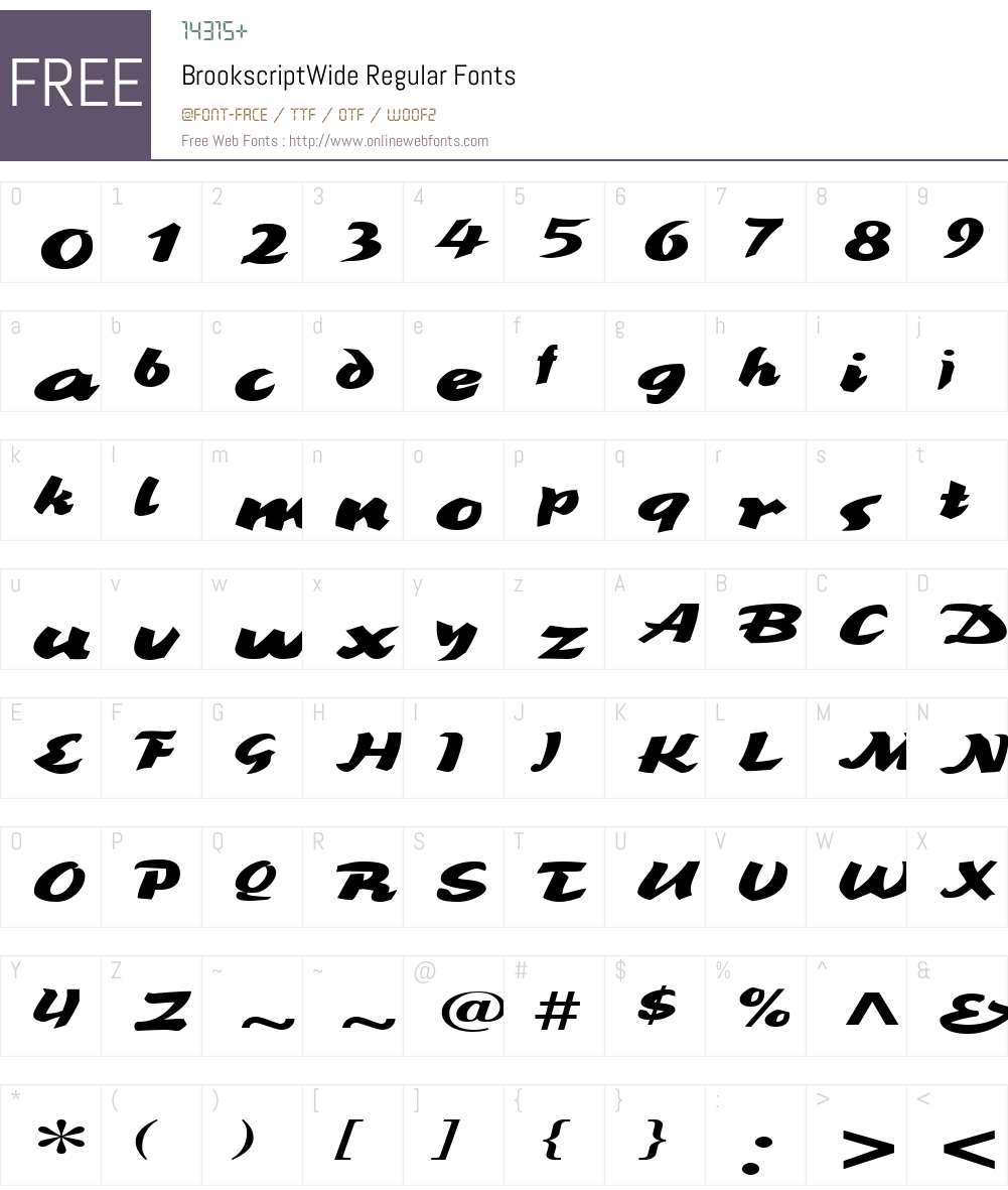 BrookscriptWide Font Screenshots