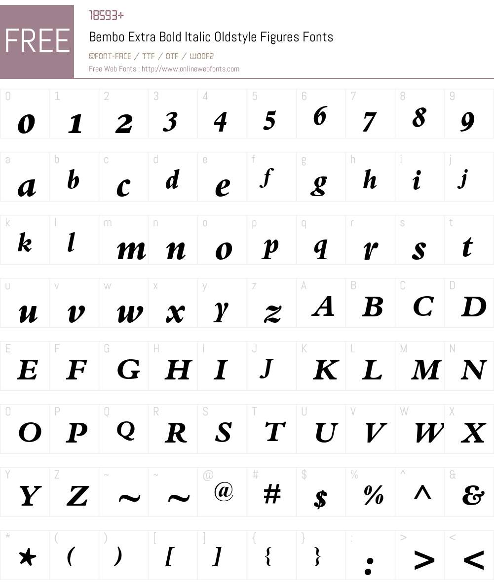 Bembo Font Screenshots